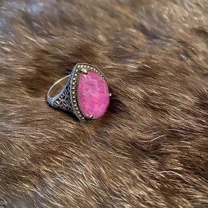 Marc Jewelry Vintage Style Ruby Silver Ring